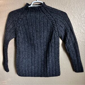 Banana Republic Lambswool Aplaca Blend Gray Ribbed Sweater